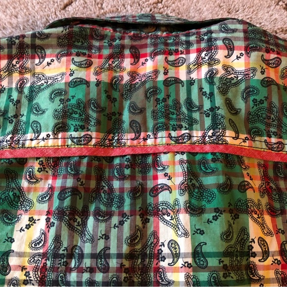 pigeon paisley button down Shirt size L - Picture 6 of 11